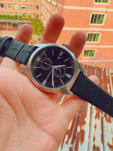 Emporio Armani Claudio Chronograph Black Dial Black Leather Strap Watch For Men - AR11542 Buy Now By Emporio Armani