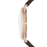 Emporio Armani Minimalist Quartz White Dial Brown Leather Strap Watch For Men - AR11572 Buy Now By Emporio Armani