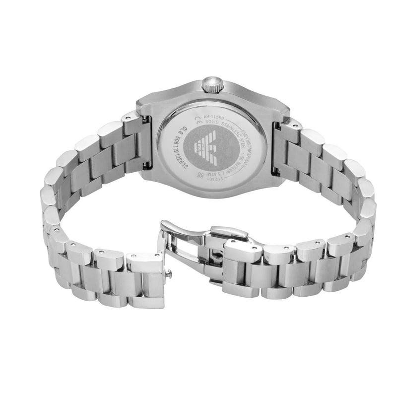 Emporio Armani Federica Three-Hand Date Blue Dial Silver Steel Strap Watch For Women - AR11593 Buy Now By Emporio Armani