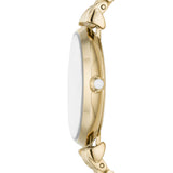 Emporio Armani Gianni T Bar Analog Crystals Gold Dial Gold Steel Strap Watch For Women - AR11608 Buy Now By Emporio Armani