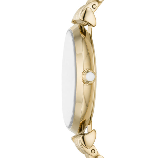 Emporio Armani Gianni T Bar Analog Crystals Gold Dial Gold Steel Strap Watch For Women - AR11608 Buy Now By Emporio Armani