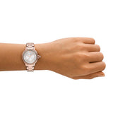 Emporio Armani Mia Three Hand Crystals Silver Dial Rose Gold Steel Strap Watch For Women - AR11633 Buy Now By Emporio Armani
