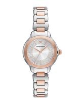 Emporio Armani Mia Three-Hand Analog Crystal Silver Dial Two Tone Steel Strap Watch For Women - AR11643 Buy Now By Emporio Armani