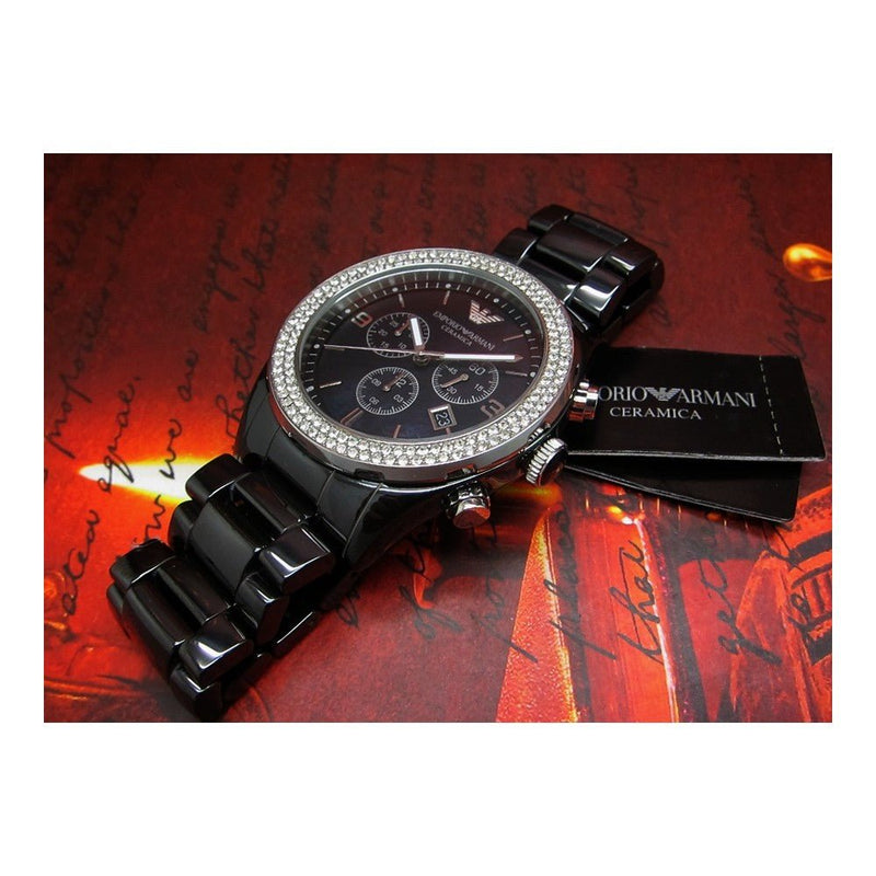 Emporio Armani Ceramica Black Dial Black Ceramic Strap Watch For Men - AR1455 Buy Now By Emporio Armani