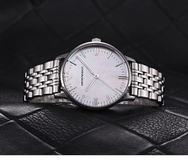 Emporio Armani Classic Quartz Mother of Pearl Dial Silver Steel Strap Watch For Women - AR1602 Buy Now By Emporio Armani