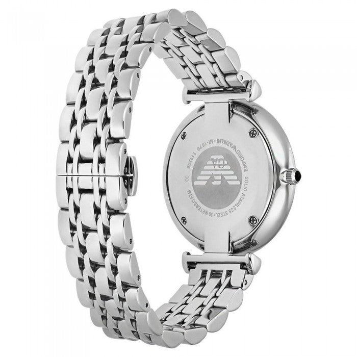 Emporio Armani Retro Black Dial Silver Steel Strap Watch For Men - AR1676 Buy Now By Emporio Armani