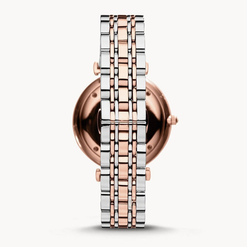 Emporio Armani Gianni T Bar Quartz White Dial Two Tone Steel Strap Watch For Women - AR80035 Buy Now By Emporio Armani
