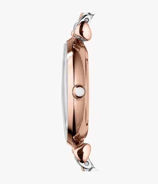 Emporio Armani T Bar Gianni Classic Mother Of Pearl Dial Two Tone Steel Strap Watch For Women - AR1683 Buy Now By Emporio Armani