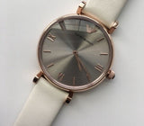 Emporio Armani Gianni T Bar Light Brown Dial White Leather Strap Watch For Women - AR1769 Buy Now By Emporio Armani