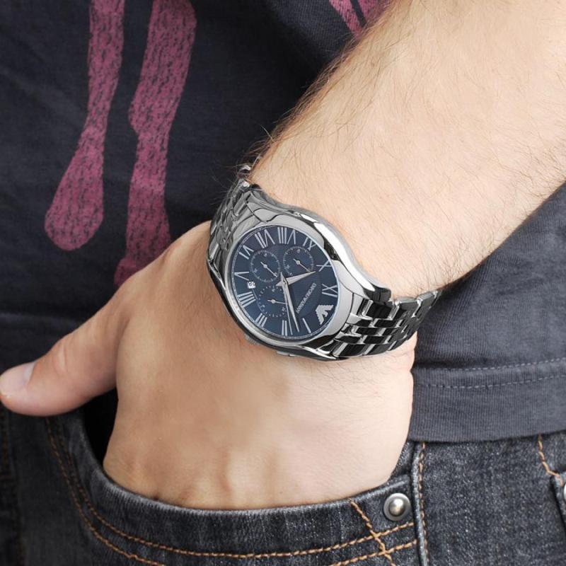 Emporio Armani Classic Navy Blue Dial Stainless Steel Watch For Men - AR1787 Buy Now By Emporio Armani