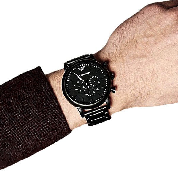 Emporio Armani Luigi Chronograph Black Dial Black Stainless Steel Watch For Men - AR1895 Buy Now By Emporio Armani