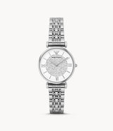 Emporio Armani Gianni T Bar White Crystal Pave Dial Silver Stainless Steel Strap Watch For Women - AR1925 Buy Now By Emporio Armani