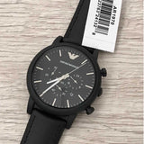 Emporio Armani Luigi Chronohraph Black Dial Black Leather Strap Watch For Men - AR1970 Buy Now By Emporio Armani