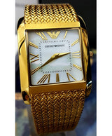 Emporio Armani Super Slim Quartz White DIal Gold Mesh Bracelet Watch For Women - AR2017 Buy Now By Emporio Armani