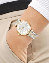 Emporio Armani Gianni T Bar Analog White Dial Two Tone Steel Strap Watch For Women - AR2076 Buy Now By Emporio Armani