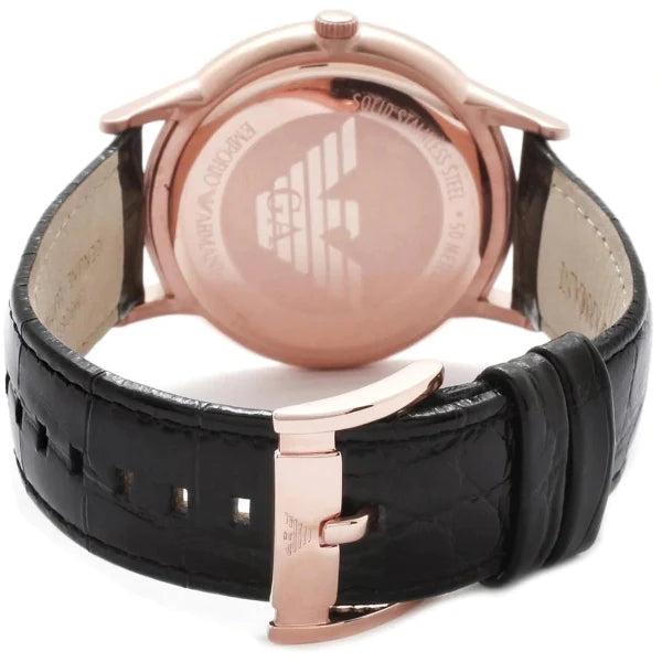 Emporio Armani Renato Quartz Black Dial Black Leather Strap Watch For Men - AR2425 Buy Now By Emporio Armani