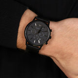 Emporio Armani Sportivo Chronograph Black Dial Black Leather Strap Watch For Men - AR2461 Buy Now By Emporio Armani