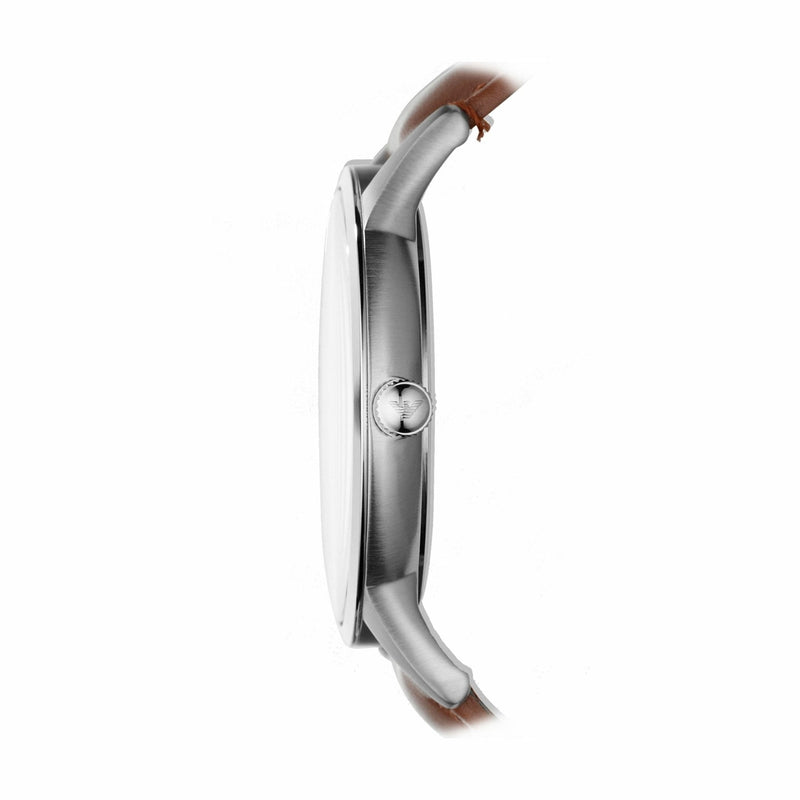 Emporio Armani Renato Silver Dial Brown Leather Strap Watch For Men - AR2463 Buy Now By Emporio Armani