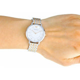Emporio Armani Gianni T Bar Mother of Pearl Dial Two Tone Steel Strap Watch For Women - AR2508 Buy Now By Emporio Armani