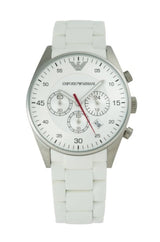 Emporio Armani Sport Chronograph White Dial White Silicone Strap Watch For Men - AR5859 Buy Now By Emporio Armani