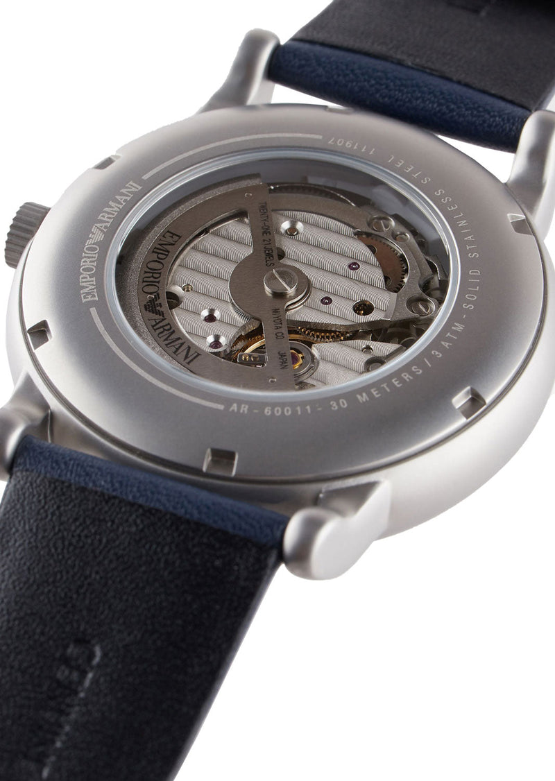 Emporio Armani Luigi Chronograph Blue Dial Black Leather Strap Watch For Men - AR60011 Buy Now By Emporio Armani