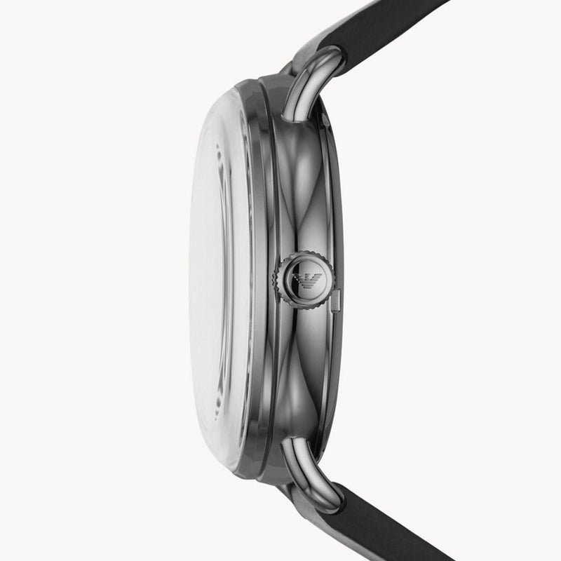 Emporio Armani Meccanico Skeleton Black Dial Black Leather Strap Watch For Men - AR60026 Buy Now By Emporio Armani