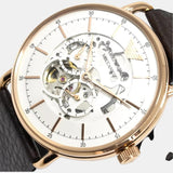 Emporio Armani Meccanico Automatic White Dial Brown Leather Strap Watch For Men - AR60027 Buy Now By Emporio Armani