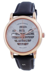 Emporio Armani Meccanico Skeleton Silver Dial Black Leather Strap Watch For Men - AR60031 Buy Now By Emporio Armani