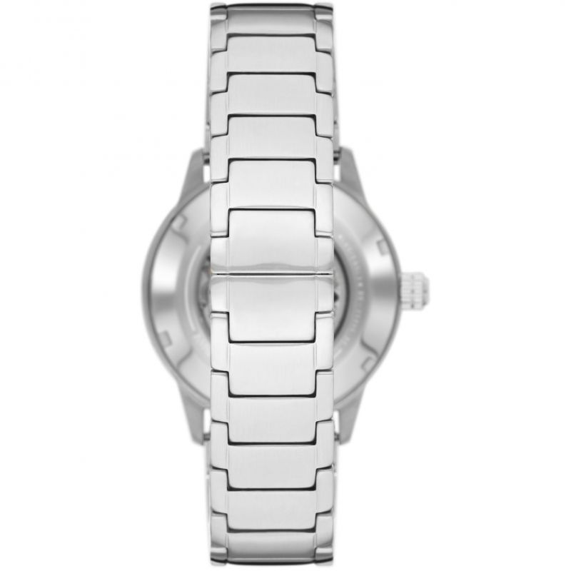 Emporio Armani Meccanico Chronograph Automatic Green Dial Silver Steel Strap Watch For Men - AR60053