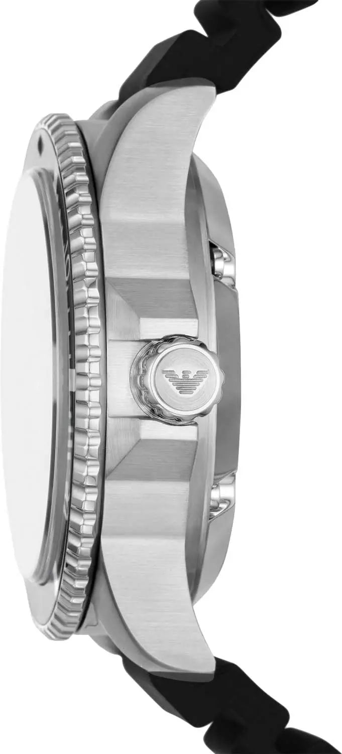 Emporio Armani Meccanico Automatic Black Dial Black Silicone Strap Watch For Men - AR60062 Buy Now By Emporio Armani