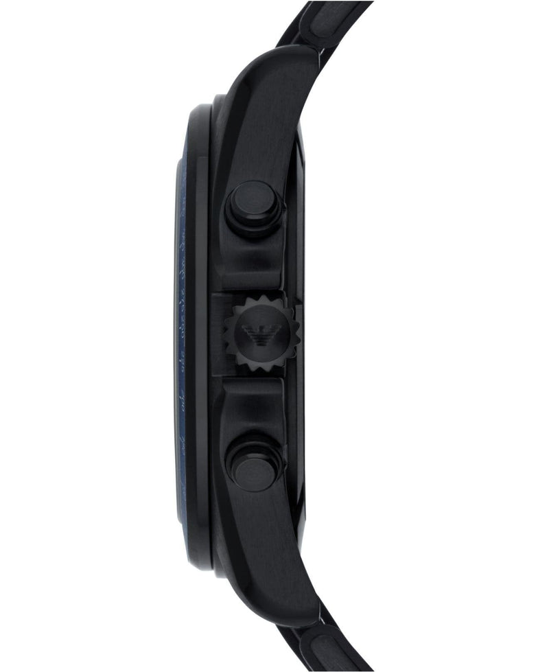 Emporio Armani Sigma Chronograph Blue Dial Black Silicone Strap Watch For Men - AR6121 Buy Now By Emporio Armani