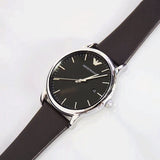 Emporio Armani Kappa Quartz Black Dial Brown Leather Strap Watch For Men - AR80008 Buy Now By Emporio Armani