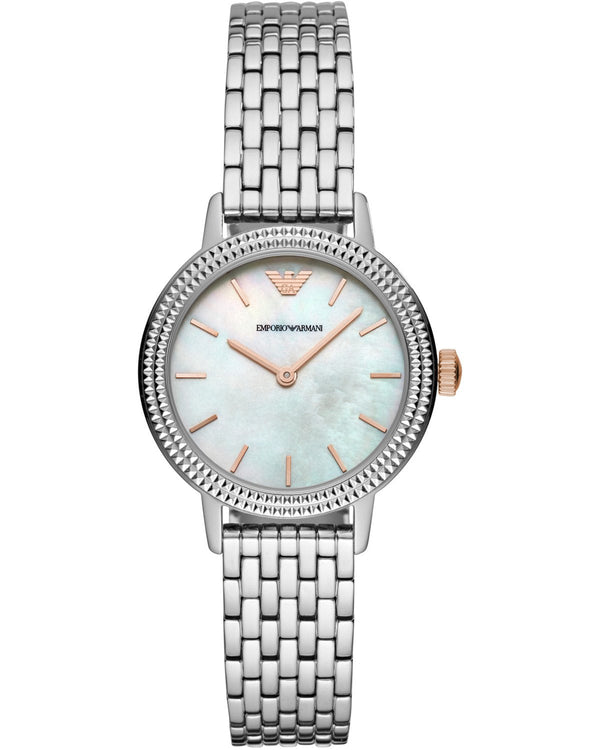 Emporio Armani Interchangeable Analog Mother of Pearl Dial Silver Steel Strap Watch For Women - AR80020 Buy Now By Emporio Armani