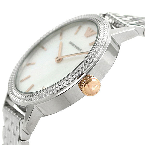 Emporio Armani Interchangeable Analog Mother of Pearl Dial Silver Steel Strap Watch For Women - AR80020 Buy Now By Emporio Armani