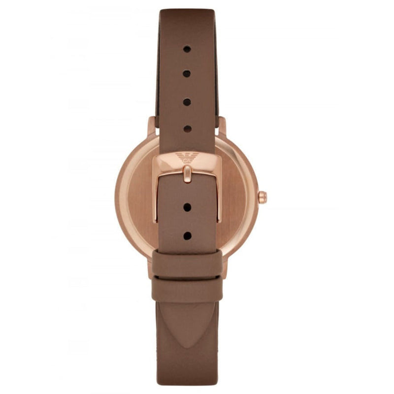 Emporio Armani Classic Analog Silver Dial Brown Leather Strap Watch For Women - AR8040 Buy Now By Emporio Armani