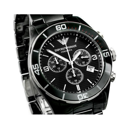Emporio Armani Black Ceramic Chronograph Black Dial Watch For Men - AR1421 Buy Now By Emporio Armani