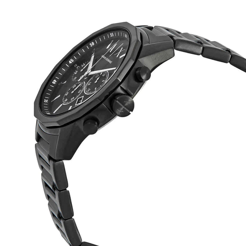 Armani Exchange Banks Chronograph Black Dial Black Steel Strap Watch For Men - AX1722 Buy Now By Armani Exchange