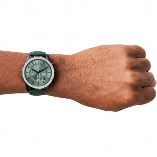 Armani Exchange Banks Chronograph Green Dial Green Leather Strap Watch For Men - AX1725 Buy Now By Armani Exchange