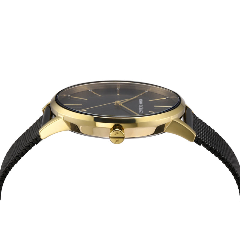 Armani Exchange Lola Three Hand Black Dial Black Mesh Strap Watch For Women - AX5548 Buy Now By Armani Exchange