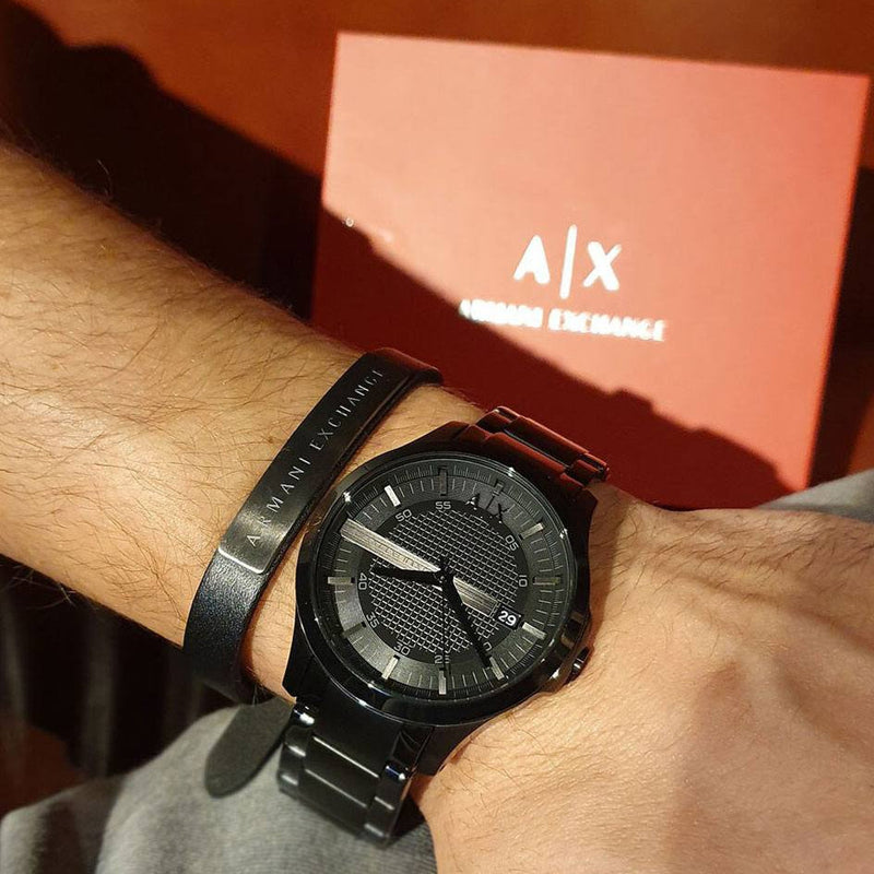 Armani Exchange Hampton Black Dial Black Steel Strap Watch For Men - AX7101 Buy Now By Armani Exchange