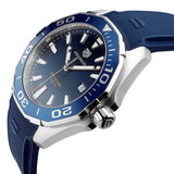 Tag Heuer Aquaracer Quartz Blue Dial Blue Rubber Strap Watch for Men - WAY101C.FT6153 Buy Now By Tag Heuer