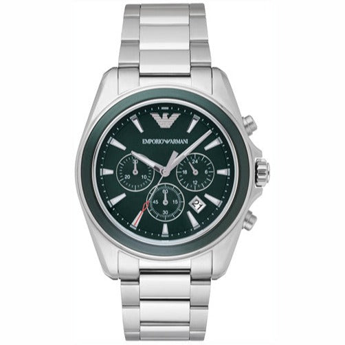 Emporio Armani Sportivo Chronograph Blue Dial Silver Steel Strap Watch For Men - AR6090 Buy Now By Emporio Armani