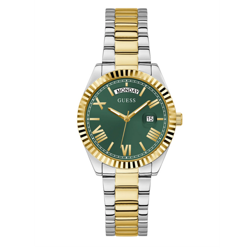 Guess Luna Quartz Green Dial Two Tone Steel Strap Watch For Women - GW0308L5 Buy Now By Guess