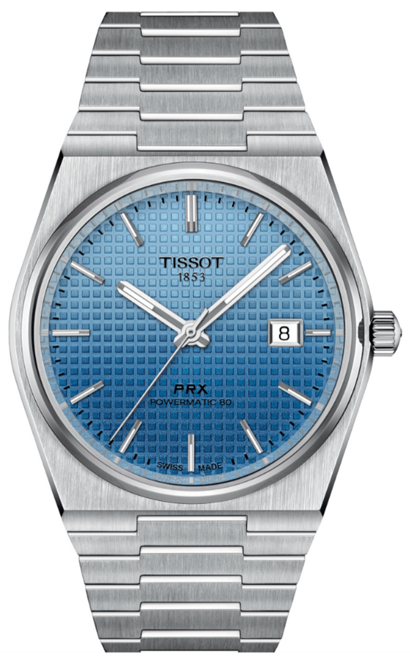 Tissot PRX Powermatic 80 Gradient Blue Dial Silver Steel Strap Watch for Men - T137.407.11.351.01 Buy Now By Tissot