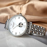 Emporio Armani Gianni T-Bar Automatic Silver Dial Silver Steel Strap Watch For Women - AR60022 Buy Now By Emporio Armani