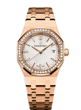Audemars Piguet Royal Oak Quartz White Dial Rose Gold Steel Strap Watch for Women - 67651OR.ZZ.1261OR.01