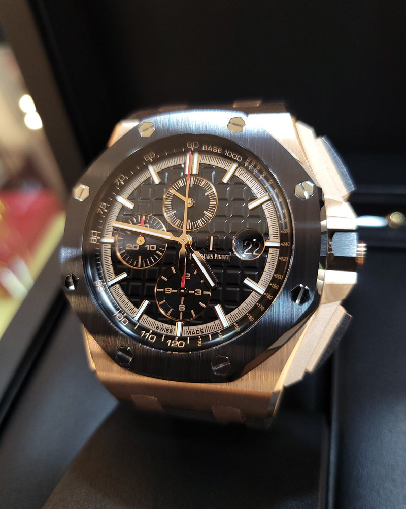 Audemars Piguet Royal Oak Offshore Chronograph Black Dial Black Rubber Strap Watch for Men - 26401RO.OO.A002CA.02