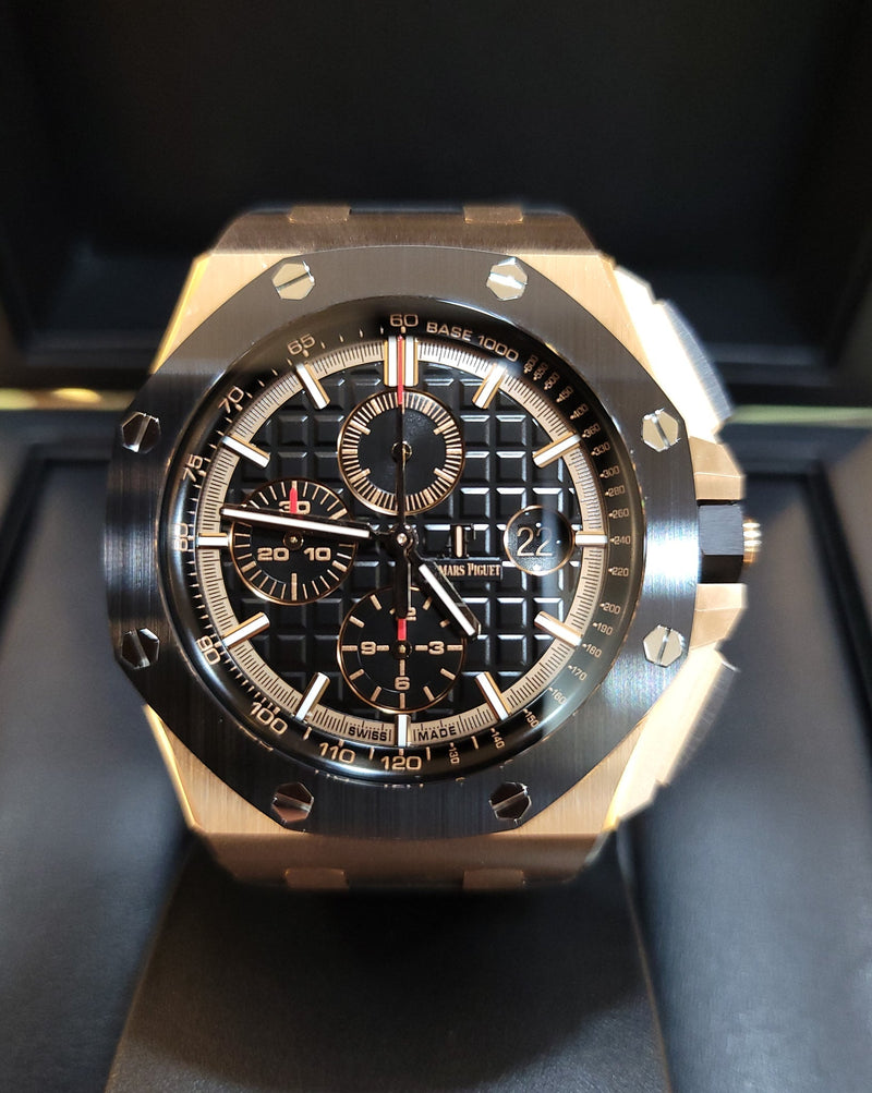 Audemars Piguet Royal Oak Offshore Chronograph Black Dial Black Rubber Strap Watch for Men - 26401RO.OO.A002CA.02