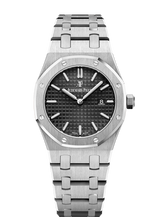 Audemars Piguet Royal Oak Quartz Black Dial Silver Steel Strap Watch for Women - 67650ST.OO.1261ST.01