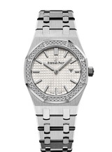 Audemars Piguet Royal Oak Quartz Diamonds White Dial Silver Steel Strap Watch for Women - 67651ST.ZZ.1261ST.01